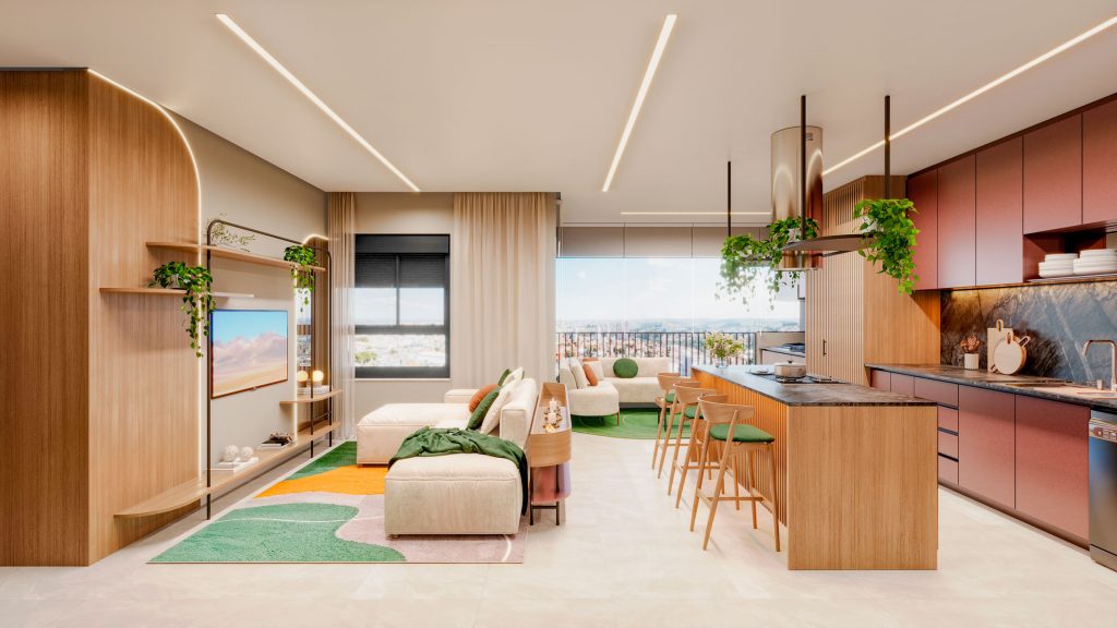 Apartamentos com espaços integrados